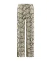 Alysi Python-print Leather Trousers In Brown