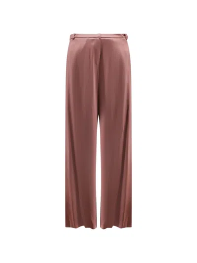 Alysi Rear Welt-pocket Palazzo Pants In Brown