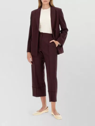 Alysi Regular Fit Jacket Front Pockets Lapels In Burgundy