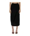 Alysi Draped Knot-detail Midi Skirt In Black