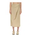 Alysi Wrap-effect Midi Skirt In Nude