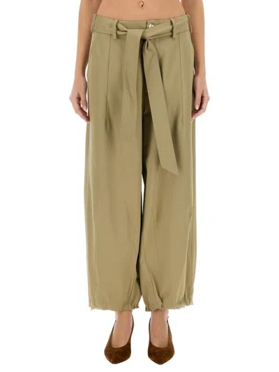 Alysi Relaxed Fit Belted Pants In Gray