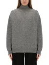 Alysi Relaxed Fit Grey Turtleneck Shirt In Gray