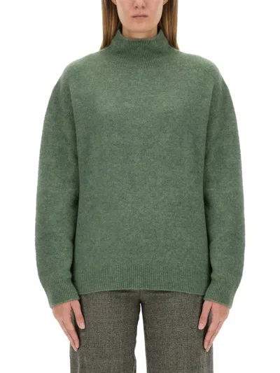 Alysi Relaxed-fit Turtleneck Sweater With Dropped Shoulders In Green