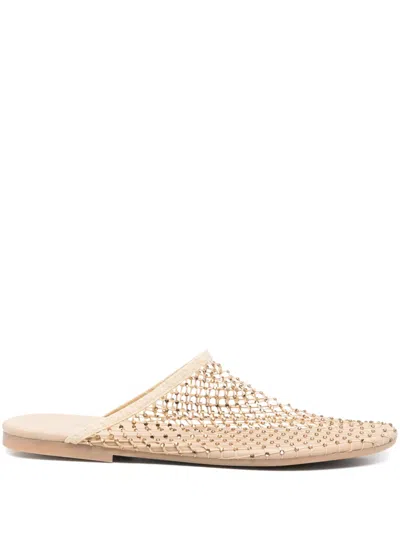 Alysi Rhinestone-embellished Mules In Gold