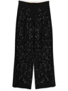 Alysi Rhinestone-embellishment Wide-leg Trousers In Black