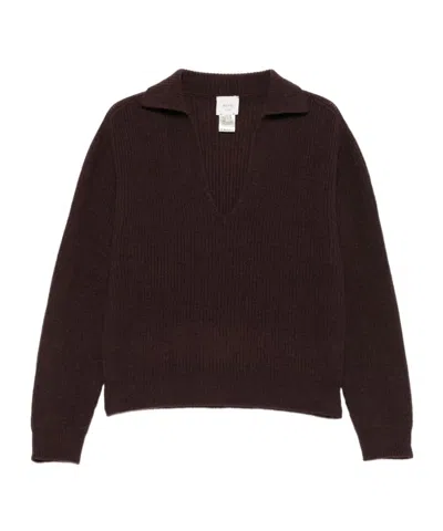 ALYSI RIBBED LAPEL SWEATER