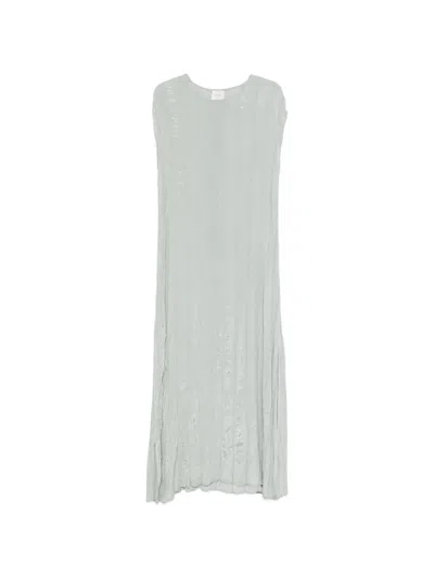 Alysi Ribbed Sleeveless Midi Dress In Blue