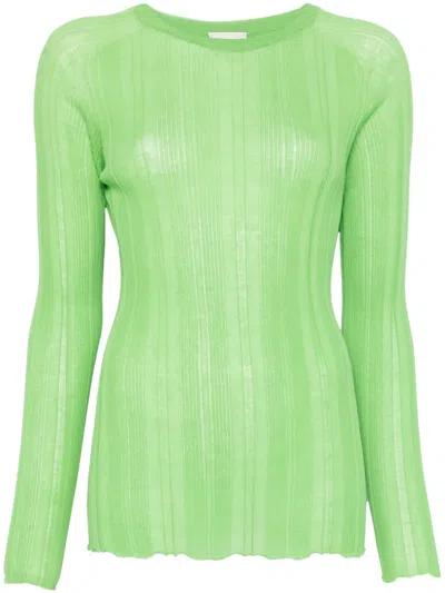 Alysi Ribbed Top In Green