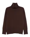 Alysi Ribbed Turtleneck Sweater In Brown