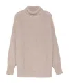 Alysi Ribbed Turtleneck Sweater In Neutral