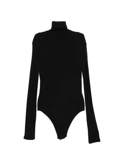 Alysi Roll-neck Long-sleeve Bodysuit In Black