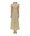 Alysi Long Poplin Dress In Neutral