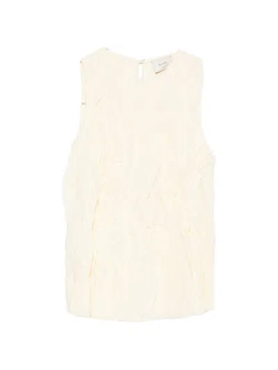 Alysi Crinkled Sleeveless Blouse In White