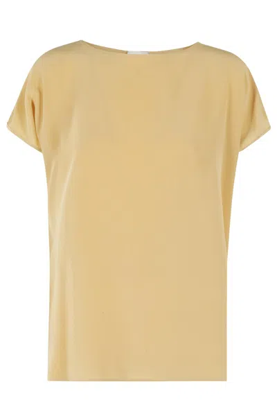 Alysi Salt Hand Silk Blouse With Buttons In Yellow
