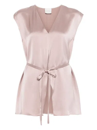 Alysi Satin Blouse In Pink