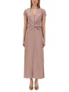 Alysi Satin Dress In Pink