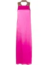 Alysi Satin Long Dress In Rosa