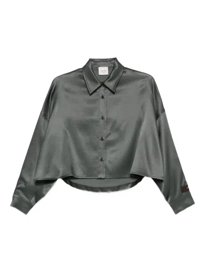 Alysi Satin Shirt In Gray