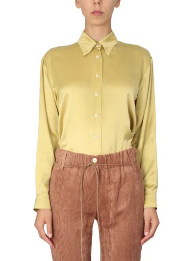 Alysi Satin Shirt In Green