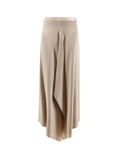 Alysi Satin Skirt In Neutral