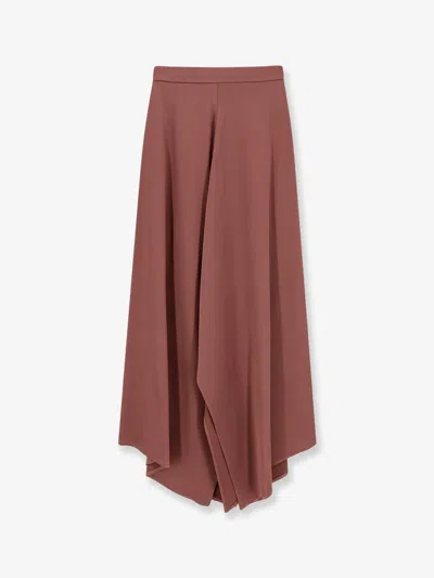 Alysi Asymmetric Midi Skirt In Orange