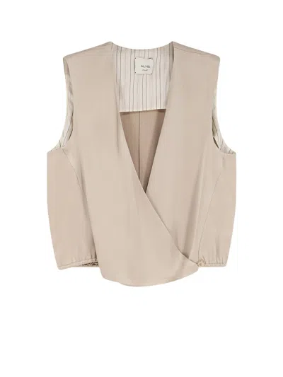Alysi Satin Top In Neutral