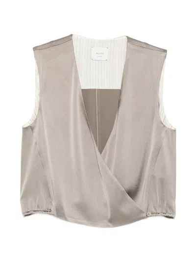Alysi Satin Top In Gray