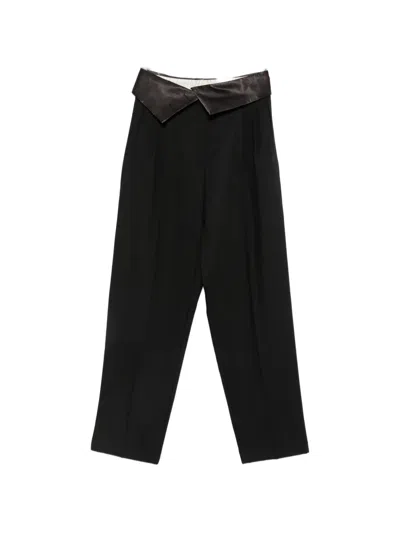 Alysi Satin-waistband Trousers In Black