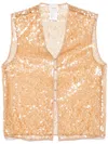 Alysi Sequin-embellished Top In Yellow