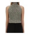 Alysi Sequined Knit Jacket In Gray