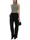 Alysi Sequined Tricot Top In Grey