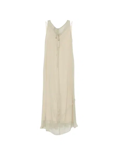 Alysi Sheer Layered Maxi Dress In Neutral