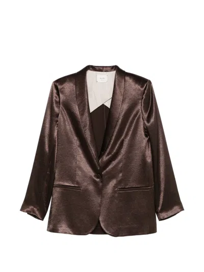 Alysi Shiny Smoking Jacket In Brown