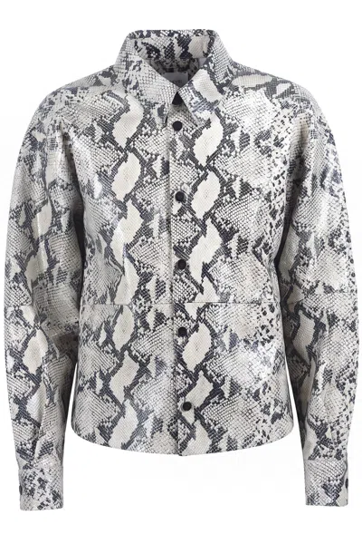 Alysi - Shirt - 480600 - Cream/black In Red
