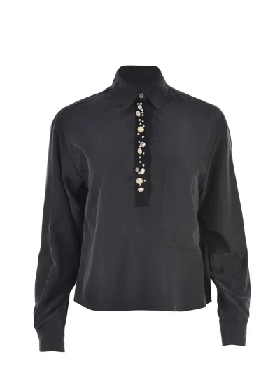 Alysi Shirt  In Modal Blend In Grey