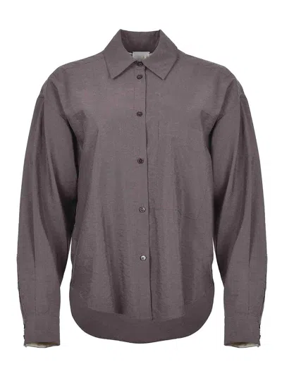 Alysi Shirt Made Of Silk Crepe In Brown