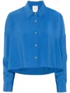 Alysi Lapel Long Sleeve Shirt In Blue