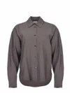 Alysi Long-sleeved Shirt With Chest Pocket In Brown