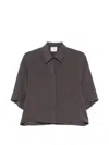Alysi Dark Grey Relaxed Solid Shirt In Gray