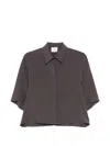 Alysi Dark Grey Relaxed Solid Shirt In Gray