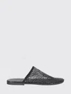 Alysi Slide Mule Sandal Rhinestone Mesh Flat Sole In Black