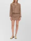 Alysi Short Jacket Single Breasted Notched Lapels In Brown