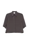 Alysi Dark Grey Relaxed Solid Shirt In Gray
