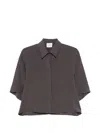 Alysi Dark Grey Relaxed Solid Shirt In Gray