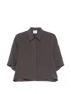 Alysi Dark Grey Relaxed Solid Shirt In Gray