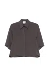 Alysi Dark Grey Relaxed Solid Shirt In Gray