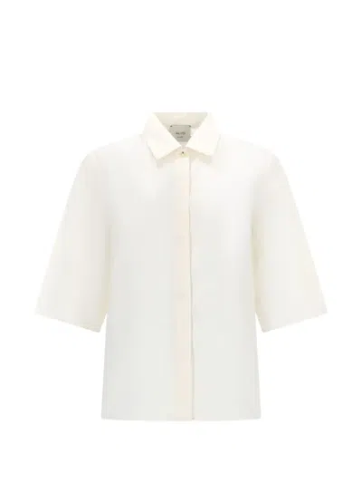 Alysi Camicia Cropped In Seta In Neutral