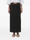 Alysi Side-slit Beaded Skirt In Black