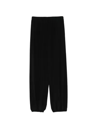 Alysi Silk Baloon Trousers In Black